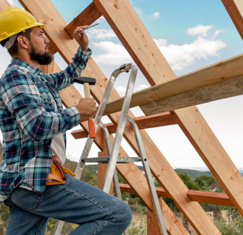 Roofing contractor Installing a Roof